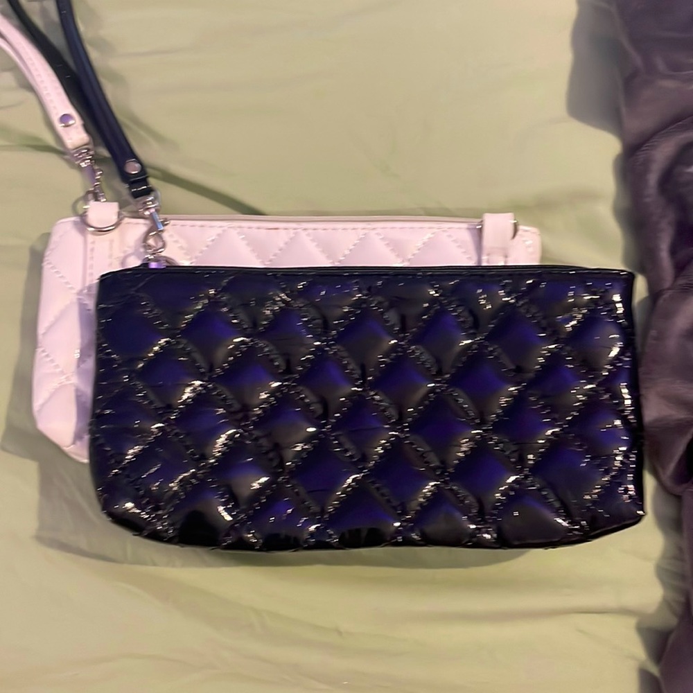 White and black makeup pouches
